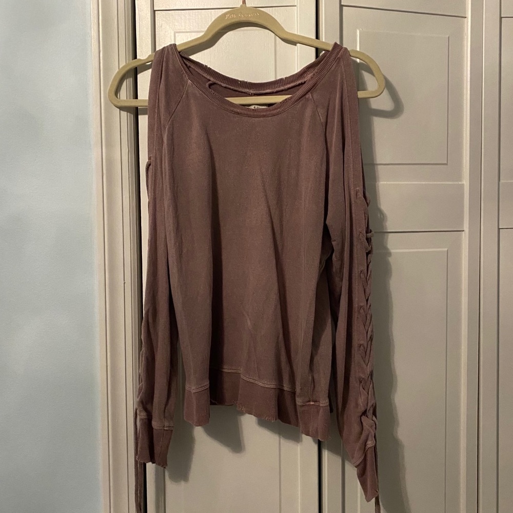 Lucky Brand Cold Shoulder Long Sleeve Top